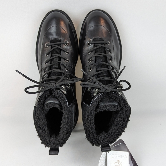 Geox Nevegal Amphibiox Waterproof Leather Combat Ankle Boot Black EU41 10.5 NIB - Picture 9 of 14